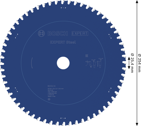 BoschEXPERT 钢制圆锯片 254 毫米 T60。